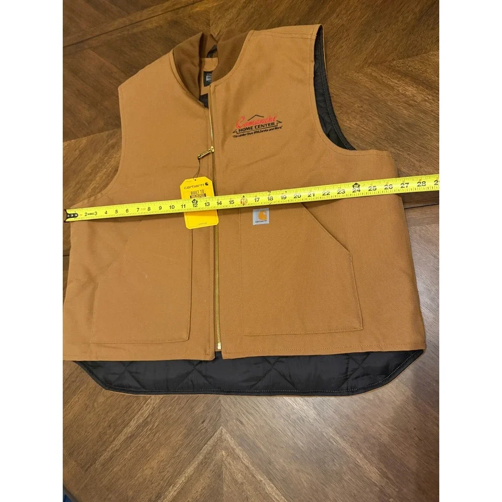Carhartt Mens Duck Vest Relaxed Fit Brown Quilt Lined OV0001-M 2XL NWT